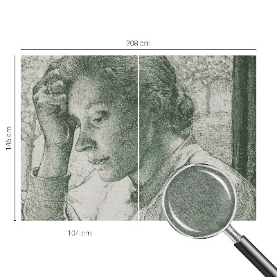 Fototapete aus Vlies mit dem Motiv einer nachdenklichen Frau