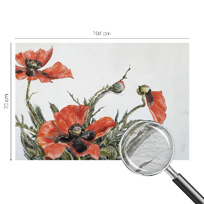 Wand-Fototapete mit rotem Mohnblumenmotiv