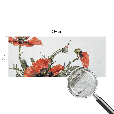 Wand-Fototapete mit rotem Mohnblumenmotiv