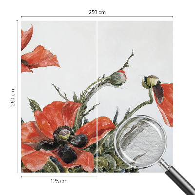 Wand-Fototapete mit rotem Mohnblumenmotiv