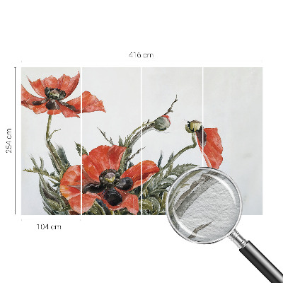 Wand-Fototapete mit rotem Mohnblumenmotiv