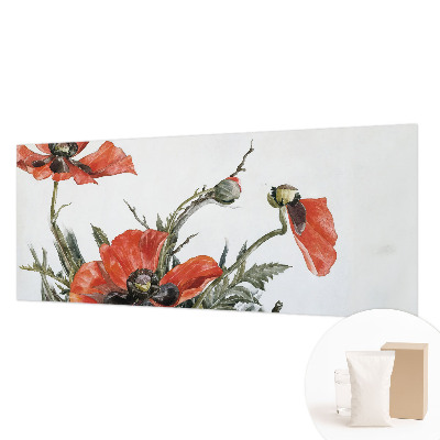 Wand-Fototapete mit rotem Mohnblumenmotiv