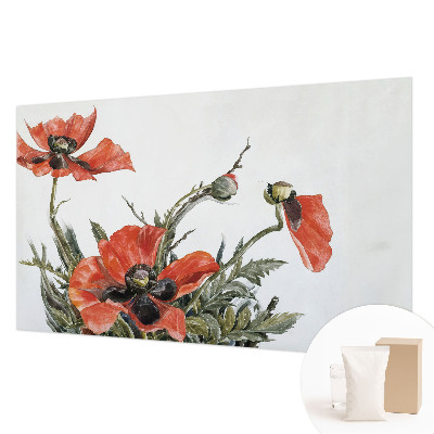 Wand-Fototapete mit rotem Mohnblumenmotiv