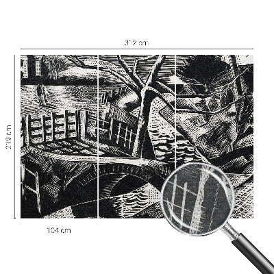Dekorative Wand-Fototapete mit einer Architekturlandschaft als Motiv