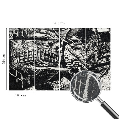 Dekorative Wand-Fototapete mit einer Architekturlandschaft als Motiv