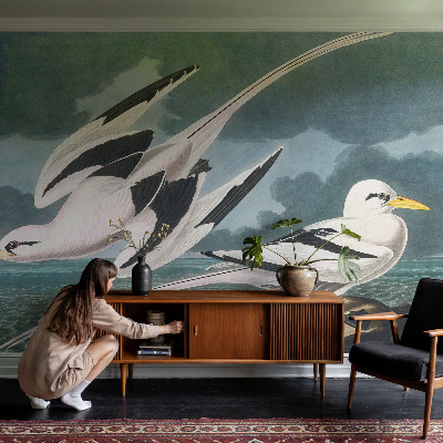 Fototapete fürs Wohnzimmer mit Motiv „Vögel am Meer“