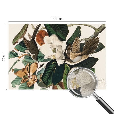 Fototapete fürs Kinderzimmer mit Vögeln und Magnolien