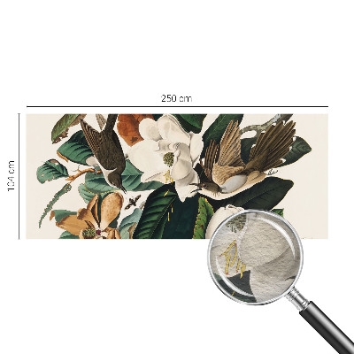 Fototapete fürs Kinderzimmer mit Vögeln und Magnolien