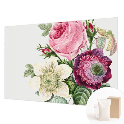 Vliestapete fürs Schlafzimmer mit Blumenstrauß-Motiv