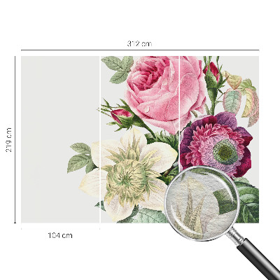 Vliestapete fürs Schlafzimmer mit Blumenstrauß-Motiv