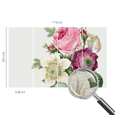 Vliestapete fürs Schlafzimmer mit Blumenstrauß-Motiv