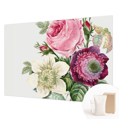 Vliestapete fürs Schlafzimmer mit Blumenstrauß-Motiv