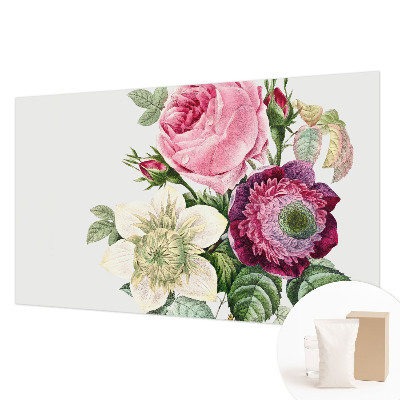 Vliestapete fürs Schlafzimmer mit Blumenstrauß-Motiv