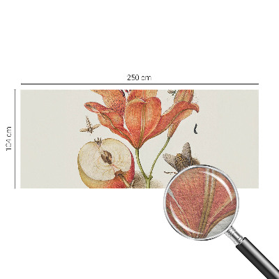 Bedruckte Vlies-Fototapete mit botanischer Illustration
