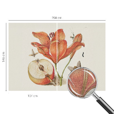 Bedruckte Vlies-Fototapete mit botanischer Illustration