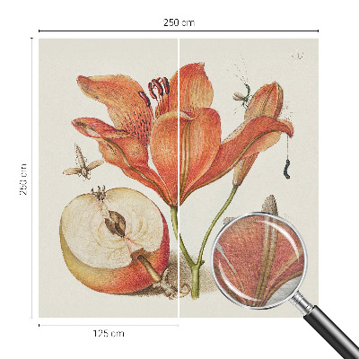 Bedruckte Vlies-Fototapete mit botanischer Illustration