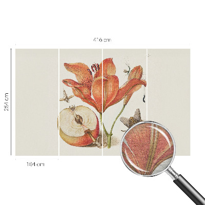 Bedruckte Vlies-Fototapete mit botanischer Illustration
