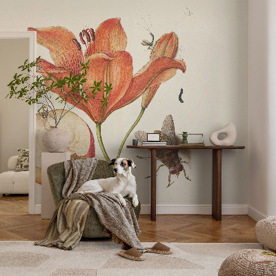 Bedruckte Vlies-Fototapete mit botanischer Illustration