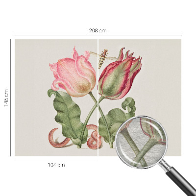 Vliestapete fürs Wohnzimmer mit Tulpenmotiv