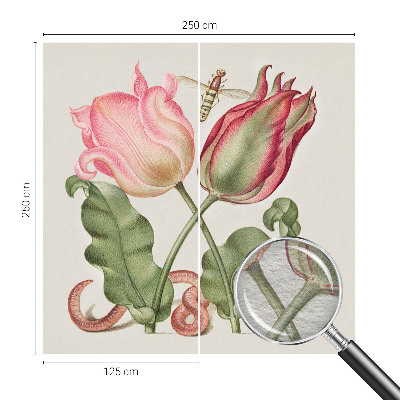 Vliestapete fürs Wohnzimmer mit Tulpenmotiv