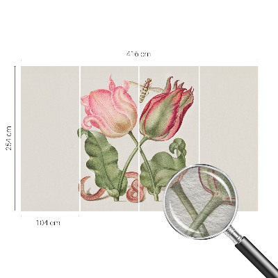 Vliestapete fürs Wohnzimmer mit Tulpenmotiv