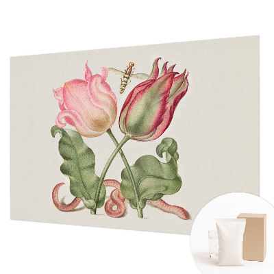 Vliestapete fürs Wohnzimmer mit Tulpenmotiv