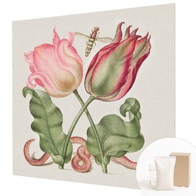 Vliestapete fürs Wohnzimmer mit Tulpenmotiv