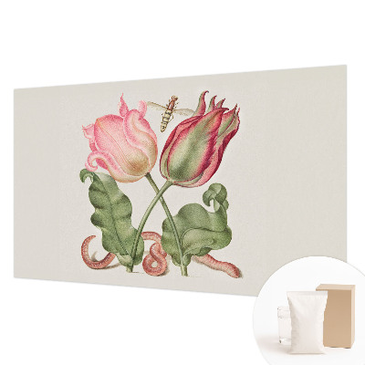 Vliestapete fürs Wohnzimmer mit Tulpenmotiv