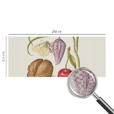 Moderne Vlies-Fototapete mit Schmetterlingspflanzen-Motiv