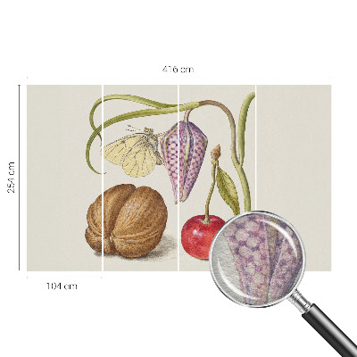Moderne Vlies-Fototapete mit Schmetterlingspflanzen-Motiv