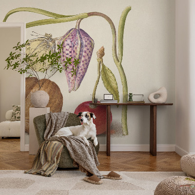 Moderne Vlies-Fototapete mit Schmetterlingspflanzen-Motiv
