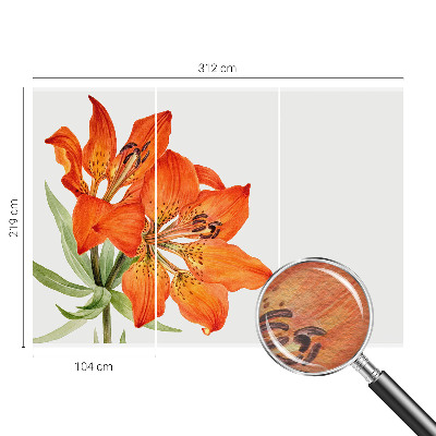 Motivtapete mit orangefarbenen Lilienmotiven