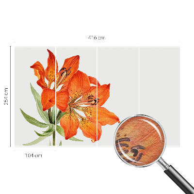 Motivtapete mit orangefarbenen Lilienmotiven