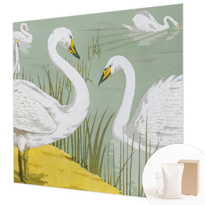 Vlies-Fototapete fürs Schlafzimmer mit Motiv „Schwanensee“