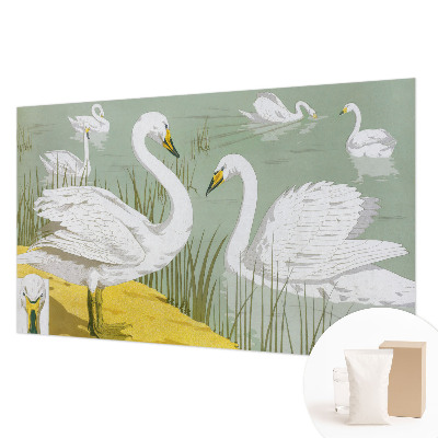 Vlies-Fototapete fürs Schlafzimmer mit Motiv „Schwanensee“