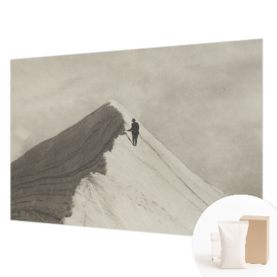 Dekorative Wand-Fototapete mit dem Motiv eines einsamen Bergsteigers