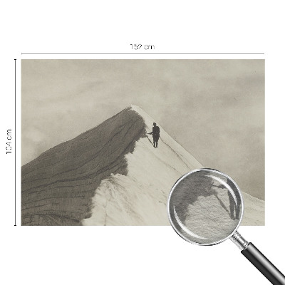 Dekorative Wand-Fototapete mit dem Motiv eines einsamen Bergsteigers