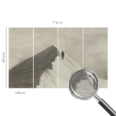 Dekorative Wand-Fototapete mit dem Motiv eines einsamen Bergsteigers