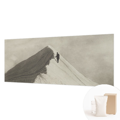 Dekorative Wand-Fototapete mit dem Motiv eines einsamen Bergsteigers