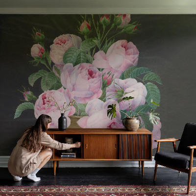 Vlies-Fototapete fürs Schlafzimmer mit floralem Motiv