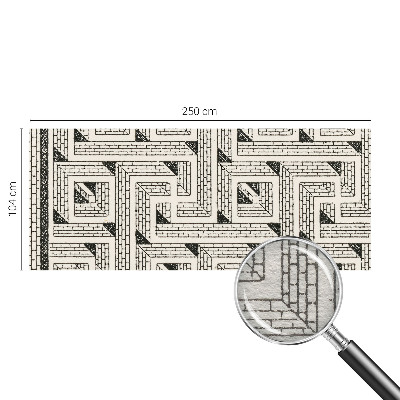 Vlies-Fototapete fürs Wohnzimmer mit Ziegellabyrinth-Motiv