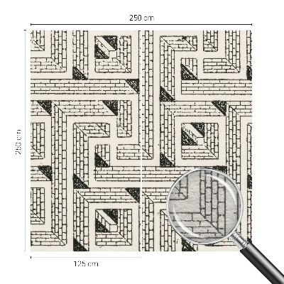 Vlies-Fototapete fürs Wohnzimmer mit Ziegellabyrinth-Motiv