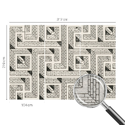 Vlies-Fototapete fürs Wohnzimmer mit Ziegellabyrinth-Motiv