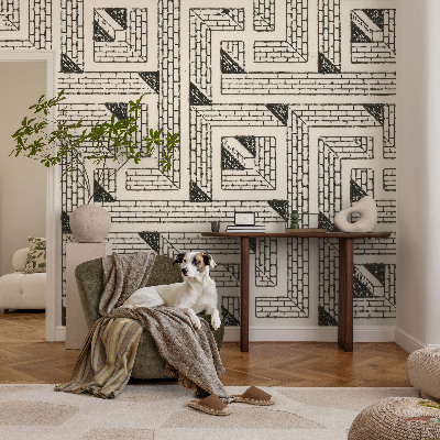 Vlies-Fototapete fürs Wohnzimmer mit Ziegellabyrinth-Motiv