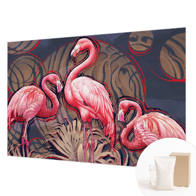Vliestapete fürs Schlafzimmer mit rosa Flamingos als Motiv