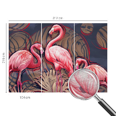 Vliestapete fürs Schlafzimmer mit rosa Flamingos als Motiv