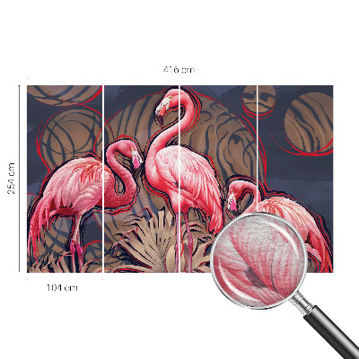 Vliestapete fürs Schlafzimmer mit rosa Flamingos als Motiv