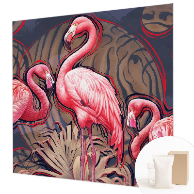 Vliestapete fürs Schlafzimmer mit rosa Flamingos als Motiv