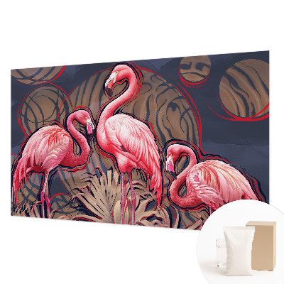 Vliestapete fürs Schlafzimmer mit rosa Flamingos als Motiv