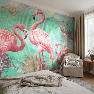 Vliestapete fürs Wohnzimmer mit exotischem Vogelmotiv